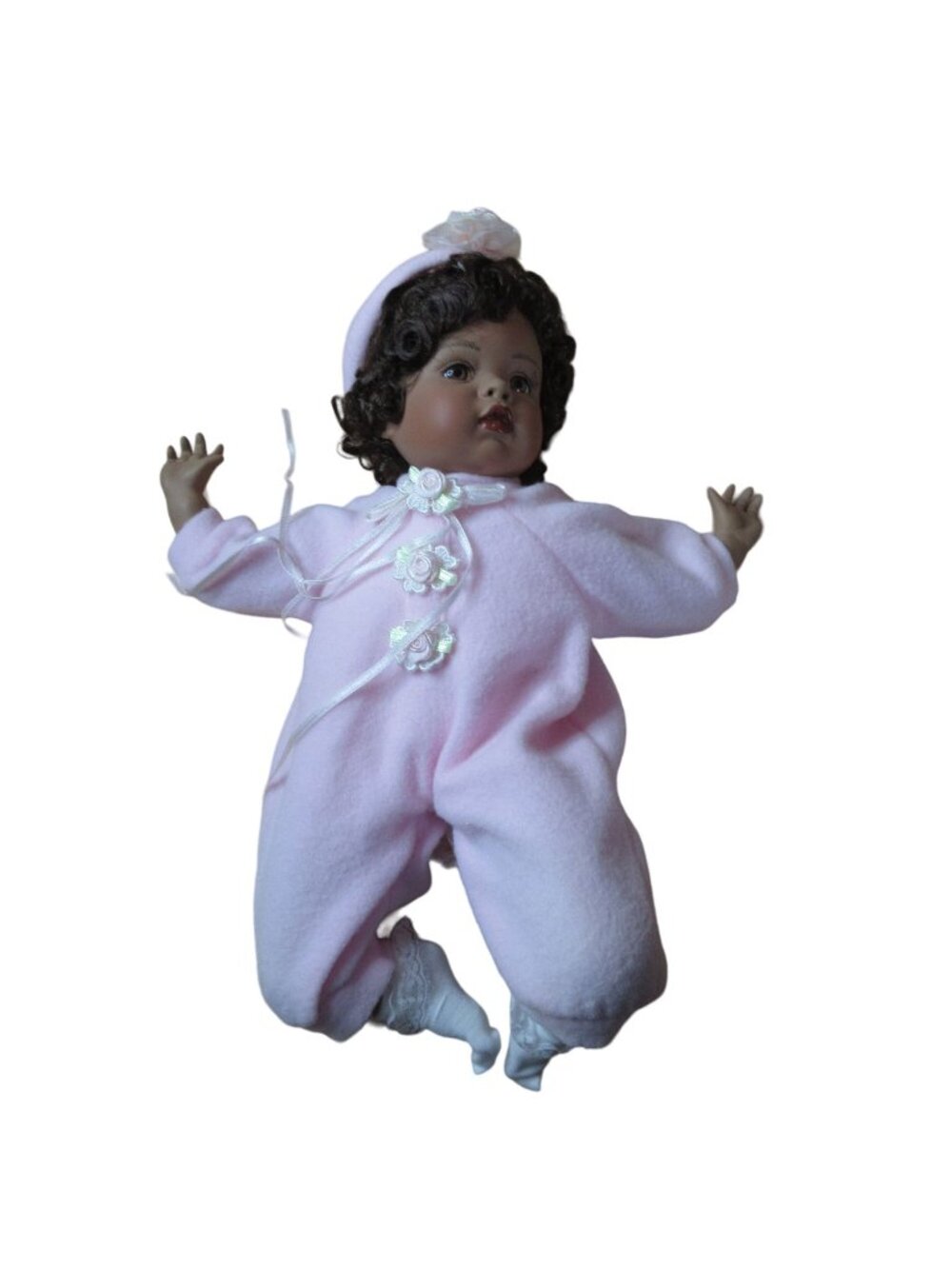 Soft Body Porcelain 13" African American Baby Doll Vintage 2001